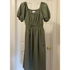 Time and Tru Olive Green Peasant Dress Size Small